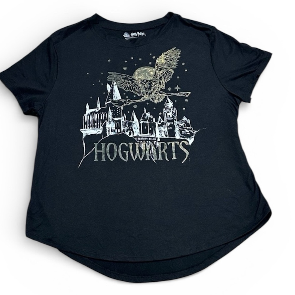 WIZARDING WORLD of HARRY POTTER Hogwarts black & gold T-shirt size XL 15/17